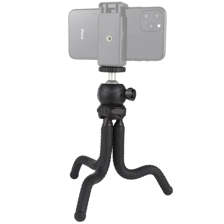 PULUZ 迷你章魚柔性三腳架支架，帶球形雲台，適用於單眼相機、GoPro、手機，尺寸：25cmx4.5cm，25cm 三腳架