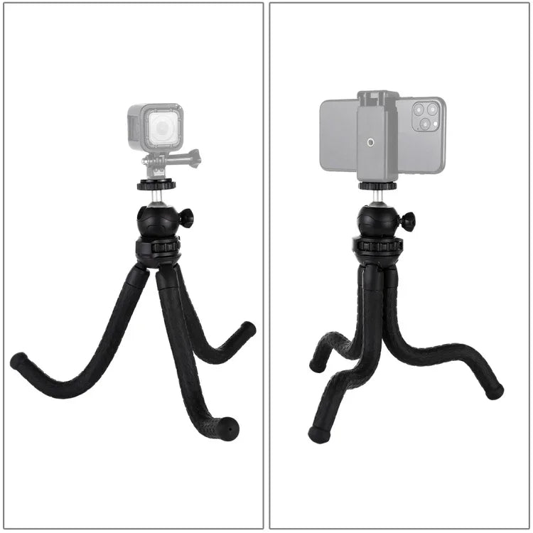 PULUZ 迷你章魚柔性三腳架支架，帶球形雲台，適用於單眼相機、GoPro、手機，尺寸：30cmx5cm，30cm 三腳架