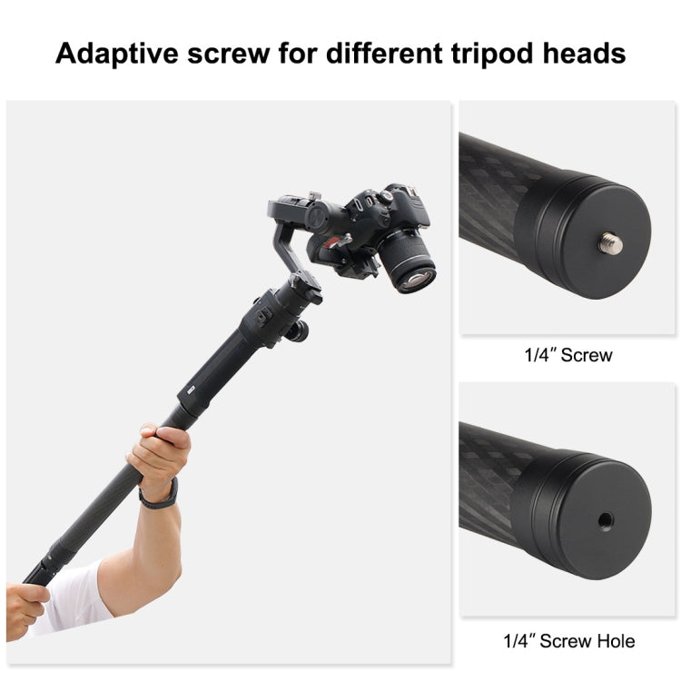 PULUZ 碳纖維延長獨腳架桿，適用於 DJI / MOZA / Feiyu V2 / Zhiyun G5 / SPG 穩定器，長度：35cm，35cm