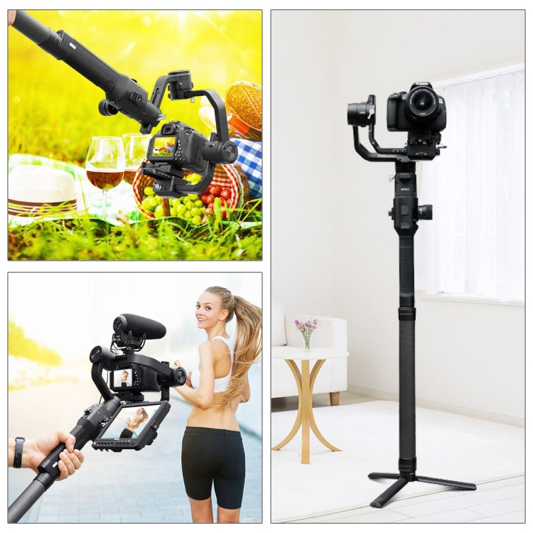 PULUZ 碳纖維延長獨腳架桿，適用於 DJI / MOZA / Feiyu V2 / Zhiyun G5 / SPG 穩定器，長度：35cm，35cm
