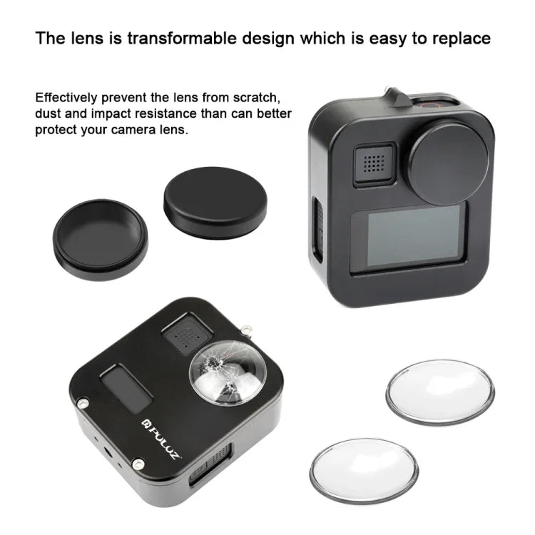 PULUZ 外殼 CNC 鋁合金保護籠，適用於 GoPro Max，鋁合金保護籠