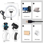 PULUZ 11.8 吋 30cm USB 3 模式 可調光雙色溫 LED 曲面柔光燈環 直播自拍攝影視頻燈，附手機夾，11.8 吋