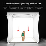 PULUZ 30cm摺疊便攜環形燈板攝影照明棚拍帳篷套裝，含6色背景布（黑、白、黃、紅、綠、藍），展開尺寸：31cm x 31cm x 32cm，30cm帳篷