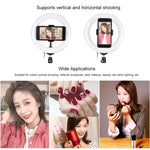 PULUZ 7.9 吋 20cm USB RGB 可調光雙色溫 LED 曲面環形直播自拍攝影視頻燈，附手機夾，7.9 吋 RGBW