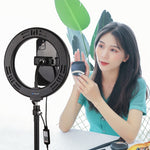 PULUZ 7.9 吋 20cm USB RGB 可調光雙色溫 LED 曲面環形直播自拍攝影視頻燈，附手機夾，7.9 吋 RGBW