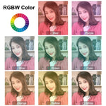 PULUZ 7.9 吋 20cm USB RGB 可調光雙色溫 LED 曲面環形直播自拍攝影視頻燈，附手機夾，7.9 吋 RGBW