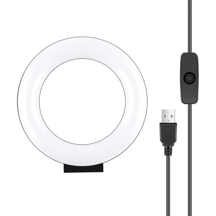 PULUZ 4.7 吋 12cm 曲面 USB 白光 LED 環形自拍美顏直播攝影視頻燈，4.7 吋