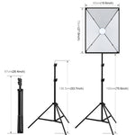 PULUZ 50x70cm 攝影棚柔光箱 + 2米三腳架安裝座 + 單顆 220V E27 30W 5700K 白光 LED 燈泡攝影套件，單燈 EU 插頭，單燈 US 插頭