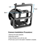 PULUZ GoPro HERO13 Black /12 Black /11 Black /10 Black /9 Black 加厚保護殼 CNC 鋁合金保護籠附保險框及 52mm UV 鏡片，適用 GoPro HERO9 Black 加厚款