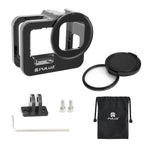 PULUZ GoPro HERO13 Black /12 Black /11 Black /10 Black /9 Black 加厚保護殼 CNC 鋁合金保護籠附保險框及 52mm UV 鏡片，適用 GoPro HERO9 Black 加厚款