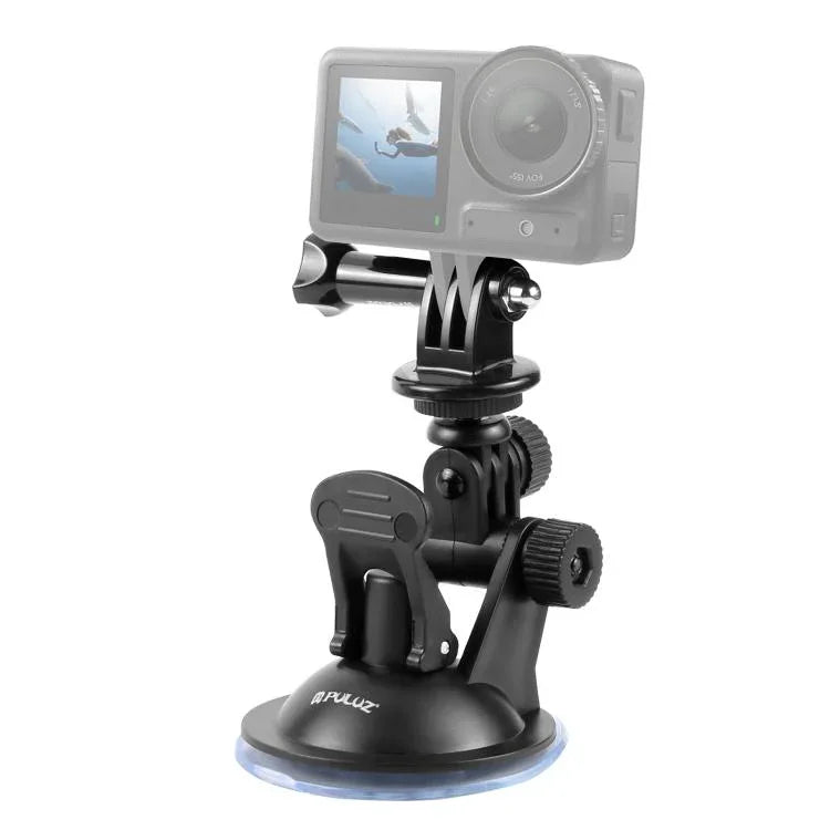 PULUZ 車用吸盤支架，附螺絲及三腳架安裝轉接座與收納袋，適用 GoPro、Insta360、DJI 及其他運動相機，吸盤支架