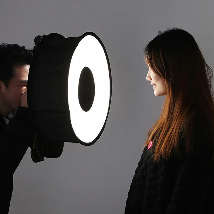 PULUZ 45cm 圓形微距與人像柔光箱 SpeedLite 閃光燈可折疊擴散罩，45cm 圓形
