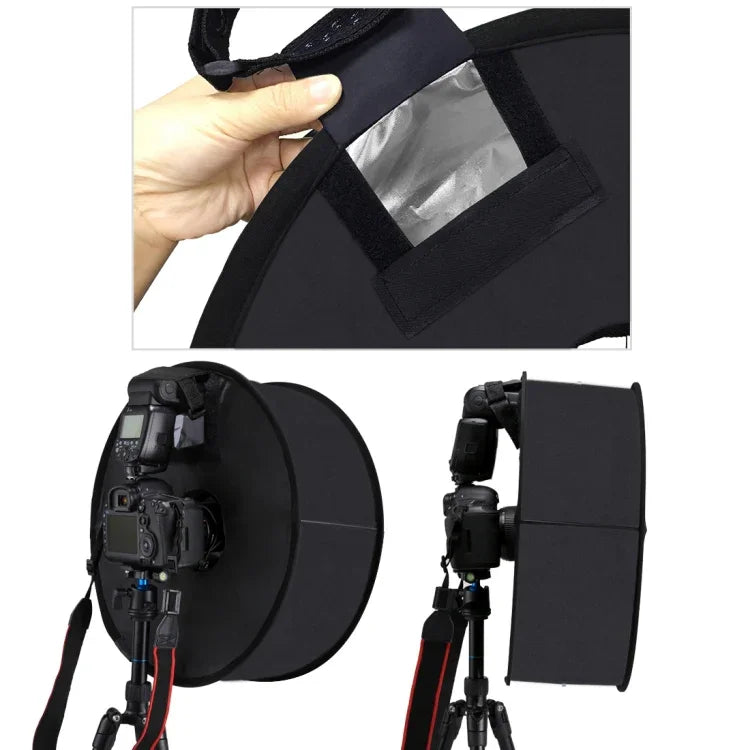PULUZ 45cm 圓形微距與人像柔光箱 SpeedLite 閃光燈可折疊擴散罩，45cm 圓形