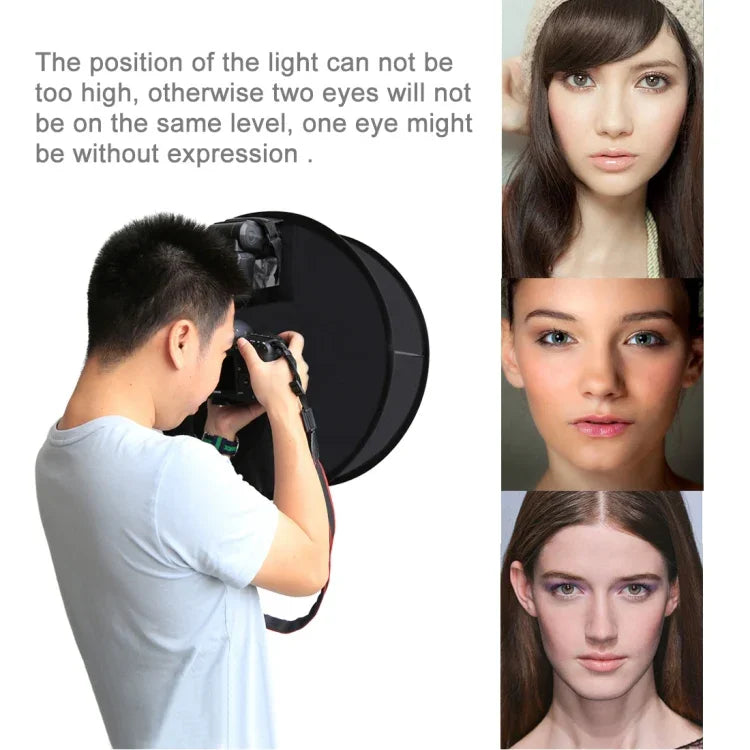 PULUZ 45cm 圓形微距與人像柔光箱 SpeedLite 閃光燈可折疊擴散罩，45cm 圓形