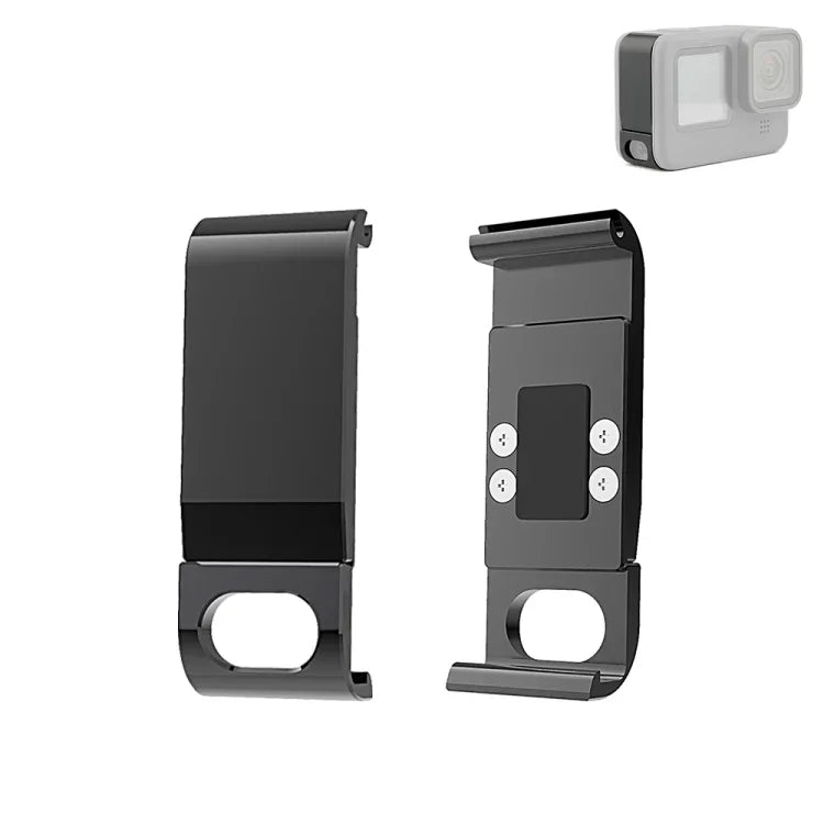 PULUZ GoPro HERO13 Black /12 Black /11 Black /10 Black /9 Black 金屬電池側接口蓋，金屬塑料側蓋