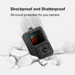 PULUZ GoPro HERO12 Black /11 Black /10 Black /9 Black 矽膠保護套附手腕帶及鏡頭蓋，適用 GoPro HERO9 Black