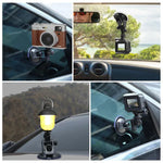 PULUZ 車用吸盤支架，附螺絲及三腳架安裝轉接座與收納袋，適用 GoPro、Insta360、DJI 及其他運動相機，吸盤支架