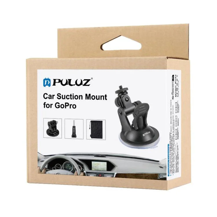 PULUZ 車用吸盤支架，附螺絲及三腳架安裝轉接座與收納袋，適用 GoPro、Insta360、DJI 及其他運動相機，吸盤支架
