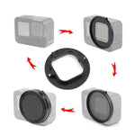 PULUZ 52mm UV 鏡頭濾鏡，適用於 GoPro HERO12 Black /11 Black Mini /11 Black /10 Black /9 Black，附轉接環，UV 濾鏡