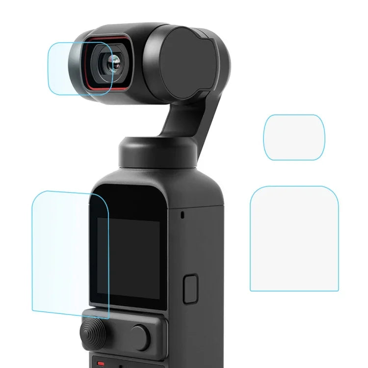 PULUZ 9H 2.5D 高清鋼化玻璃鏡頭保護貼 + 螢幕保護膜，適用於 DJI OSMO Pocket 2，適用於 DJI OSMO Pocket 2