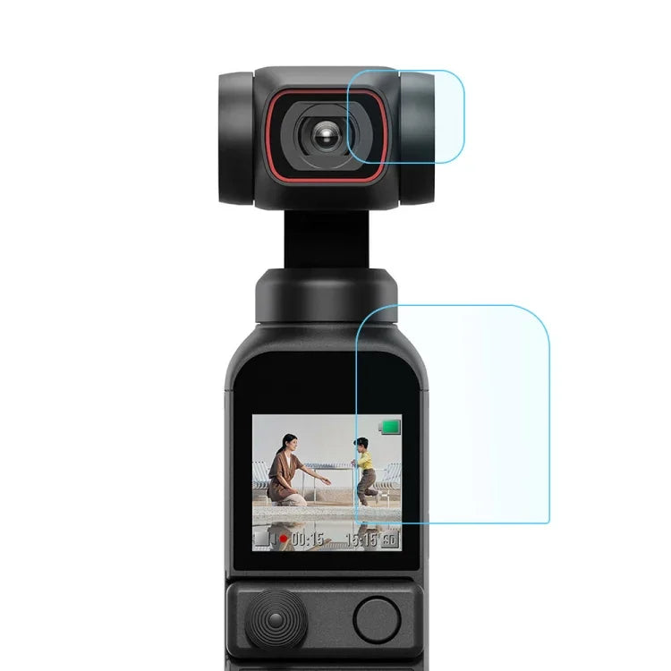PULUZ 9H 2.5D 高清鋼化玻璃鏡頭保護貼 + 螢幕保護膜，適用於 DJI OSMO Pocket 2，適用於 DJI OSMO Pocket 2
