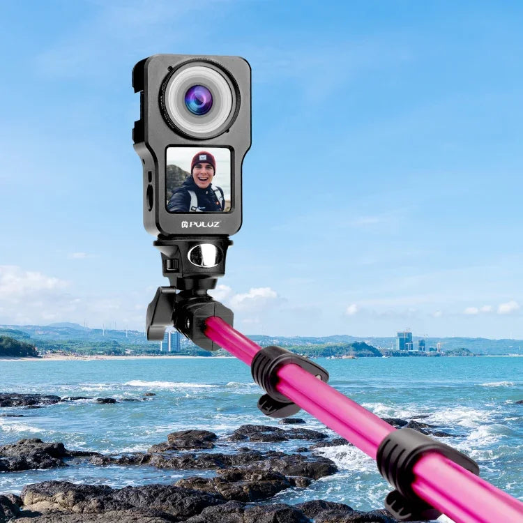 PULUZ CNC 鋁合金保護框，適用於 DJI Action 2，鋁合金框（黑色），鋁合金框（鈦色）