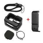 PULUZ 適用於 GoPro HERO12 Black /11 Black /10 Black /9 Black 矽膠保護殼 + POM 側面接口蓋，附手腕帶與鏡頭蓋，適用於 GoPro HERO12 Black 矽膠殼 + 側蓋