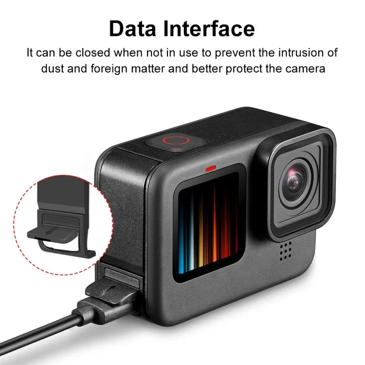 PULUZ POM 塑膠電池側接口蓋，適用於 GoPro HERO13 Black /12 Black /11 Black /10 Black /9 Black，POM 塑膠側蓋
