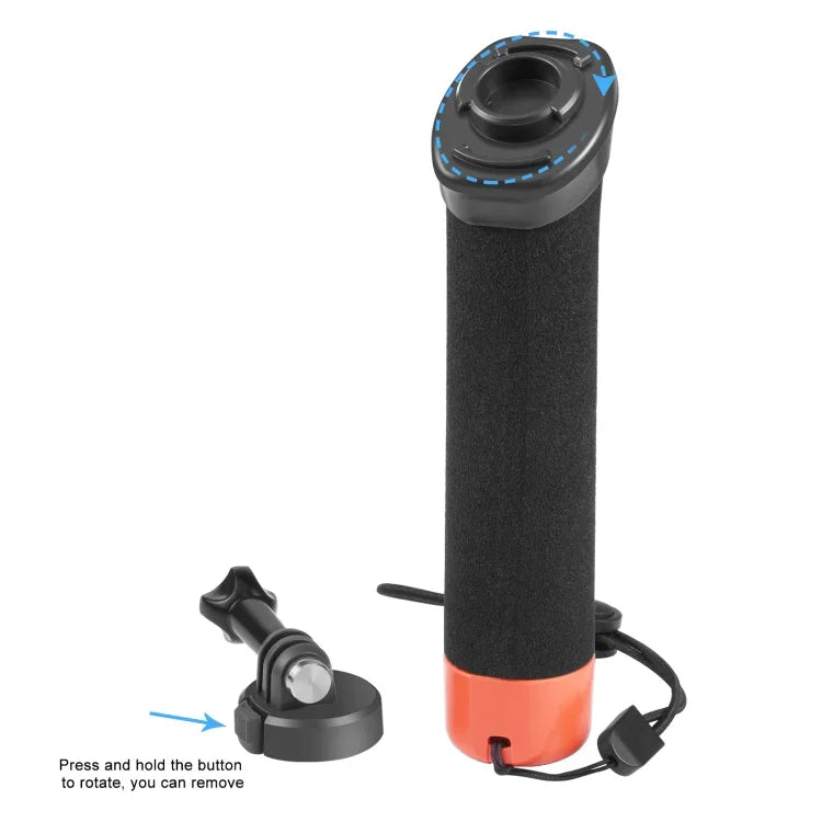 PULUZ 浮力泡棉手柄浮力棒，帶背帶及快拆底座，適用於 GoPro、Insta360、DJI 及其他運動相機，泡棉浮力手柄