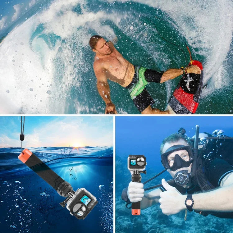 PULUZ 浮力泡棉手柄浮力棒，帶背帶及快拆底座，適用於 GoPro、Insta360、DJI 及其他運動相機，泡棉浮力手柄