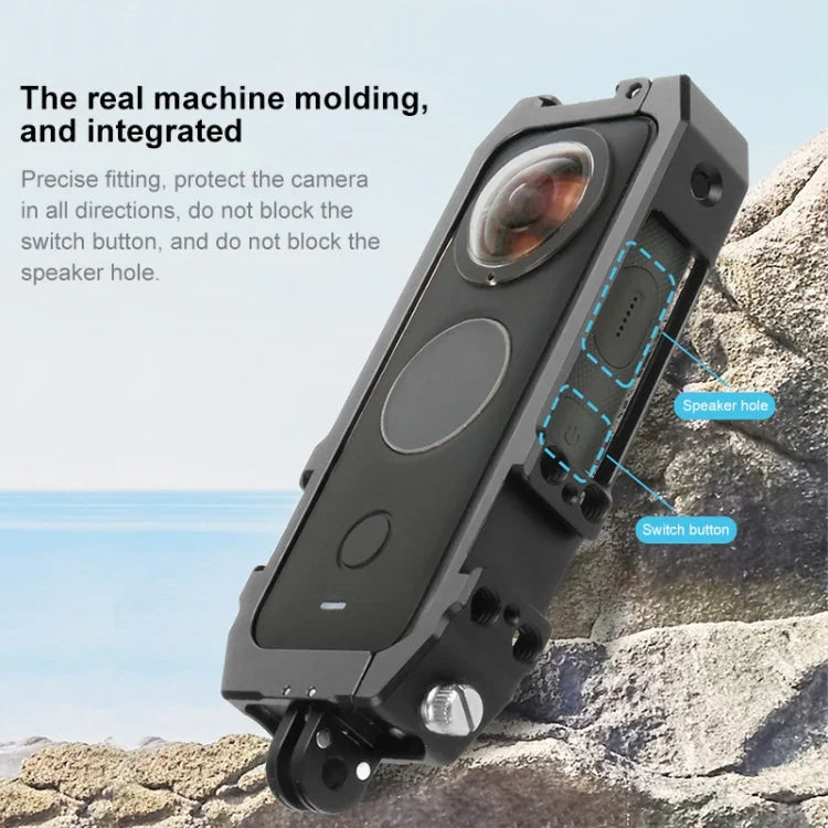 PULUZ 保護籠支架，帶冷靴座及磁吸折疊三腳架轉接，適用 Insta360 ONE X2，Insta360 ONE X2 專用保護籠
