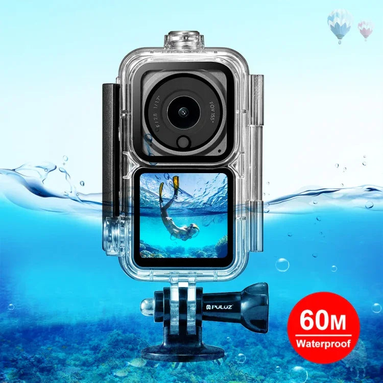 PULUZ 60米防水潛水殼，適用 DJI Action 2 相機主機 / Action 2 電力組合 / Action 2 雙螢幕組合，潛水殼