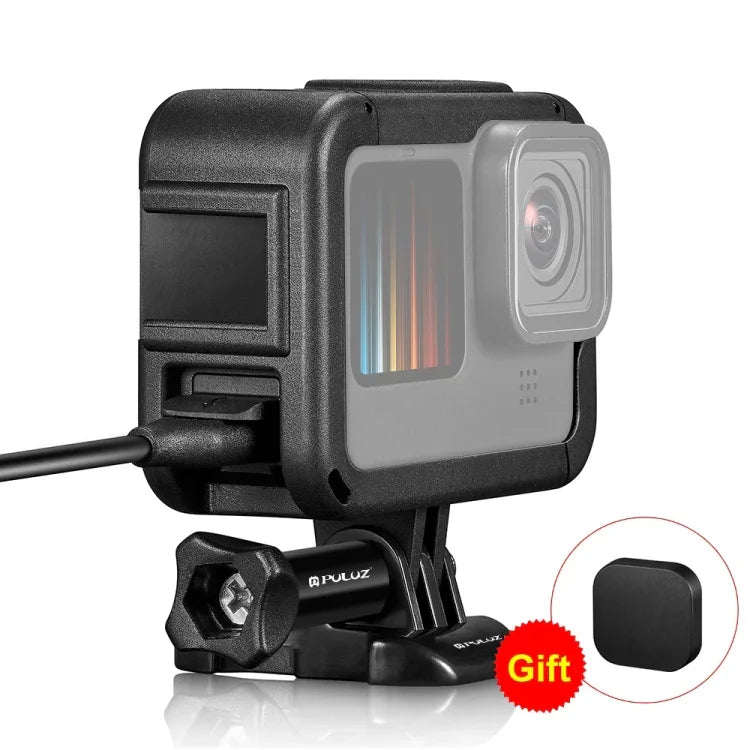 PULUZ 可充電 PA 框架支架，帶冷靴底座槽，適用於 GoPro HERO13 Black /12 Black /11 Black /11 Black Mini /10 Black /9 Black，可充電 PA 框架支架
