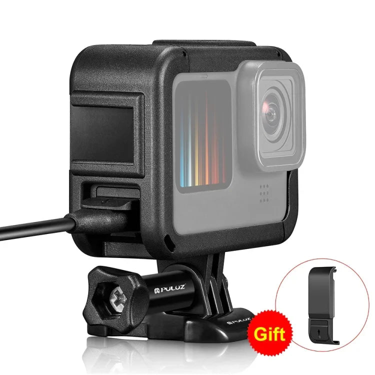 PULUZ 框架擴展 PA 鏡頭保護籠，帶側面接口蓋，適用於 GoPro HERO12 Black /11 Black /10 Black /9 Black，帶側蓋的 PA 鏡頭保護籠
