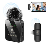 PULUZ 無線領夾麥克風，適用 iPhone / iPad，8 針接收器，8 針 1 發射 + 1 接收
