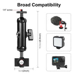 PULUZ 摩托車後視鏡固定支架，適用於 GoPro 及其他運動相機，後視鏡支架