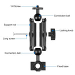 PULUZ 摩托車後視鏡固定支架，適用於 GoPro 及其他運動相機，後視鏡支架