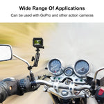 PULUZ 摩托車後視鏡固定支架，適用於 GoPro 及其他運動相機，後視鏡支架