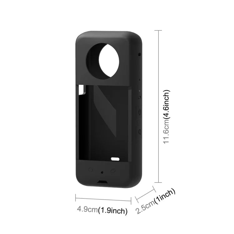 適用於 Insta360 X3 PULUZ 矽膠保護套，帶鏡頭蓋，矽膠套（黑色）