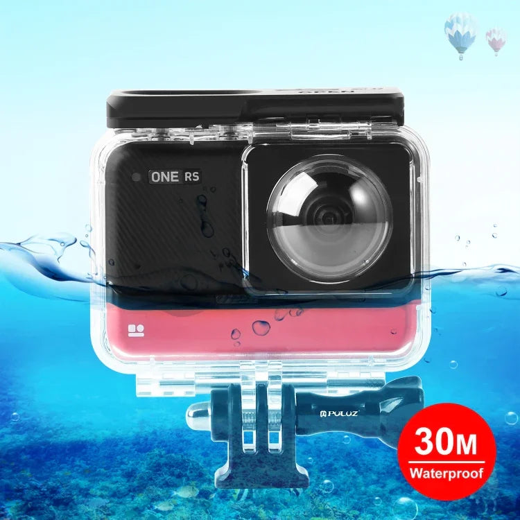 適用於 Insta360 One RS 360 版 PULUZ 30米水下潛水防水保護殼，適用於 Insta360 One RS 360 版潛水殼