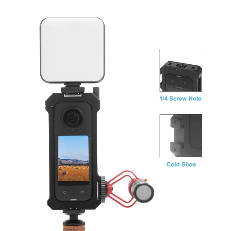 適用於 Insta360 X3 PULUZ 金屬保護籠，帶擴展冷靴底座及三腳架轉接，金屬籠美國庫存，適用於 Insta360 X3