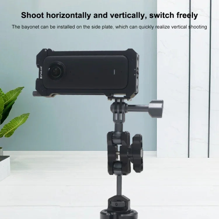 適用於 Insta360 X3 PULUZ 金屬保護籠，帶擴展冷靴底座及三腳架轉接，金屬籠美國庫存，適用於 Insta360 X3