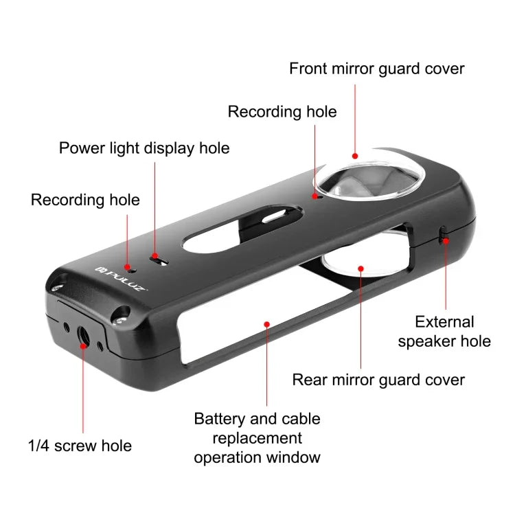 適用於 Insta360 X3 PULUZ 金屬保護籠，帶鏡頭保護器，金屬框架帶鏡頭保護器
