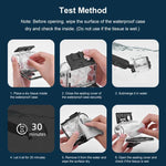 適用於 DJI Osmo Action 5 Pro / 3 / 4 PULUZ 60米水下防水殼潛水盒，帶冷靴與扣件基本支架與螺絲，適用於 DJI Osmo Action 3 / 4 防水殼