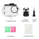 適用於 DJI Osmo Action 5 Pro / 3 / 4 PULUZ 60米水下防水殼潛水盒，帶冷靴與扣件基本支架與螺絲，適用於 DJI Osmo Action 3 / 4 防水殼