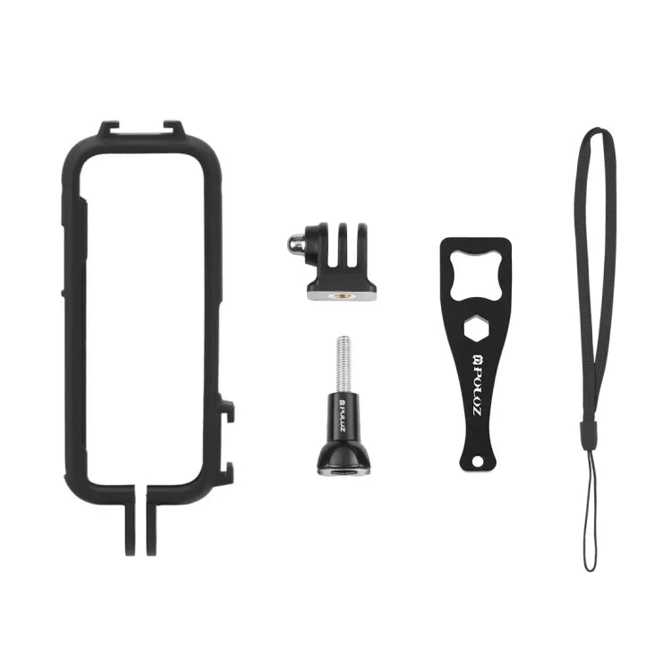 適用於 Insta360 X3 PULUZ 冷靴PC塑料保護框，帶轉接座及螺絲，PC框架