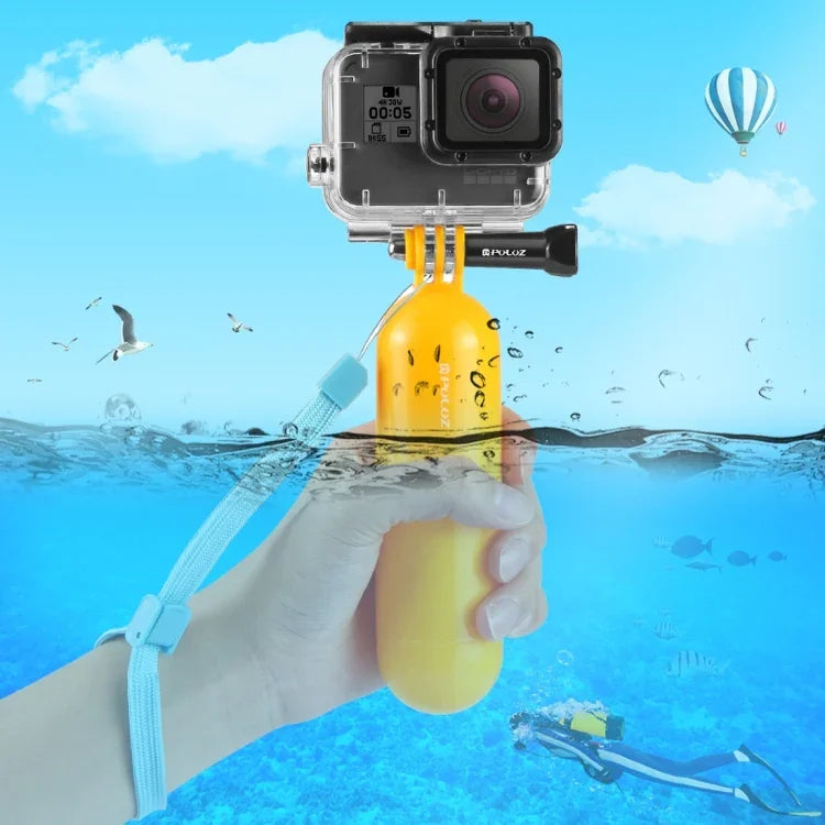 PULUZ 浮力手柄漂浮手握把，帶背帶，適用於 GoPro、Insta360、DJI 及其他運動相機，漂浮手握把