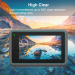 適用於 DJI Osmo Action 3 PULUZ 3合1 鏡頭前後螢幕鋼化玻璃防爆膜，適用於 DJI Osmo Action 3