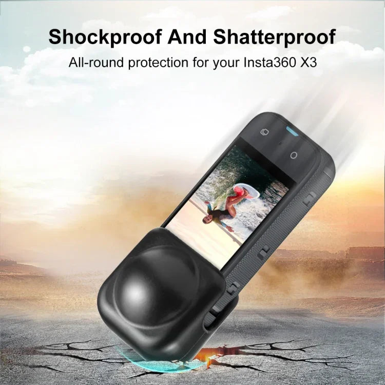 適用於 Insta360 X3 PULUZ 矽膠保護鏡頭蓋，矽膠鏡頭蓋
