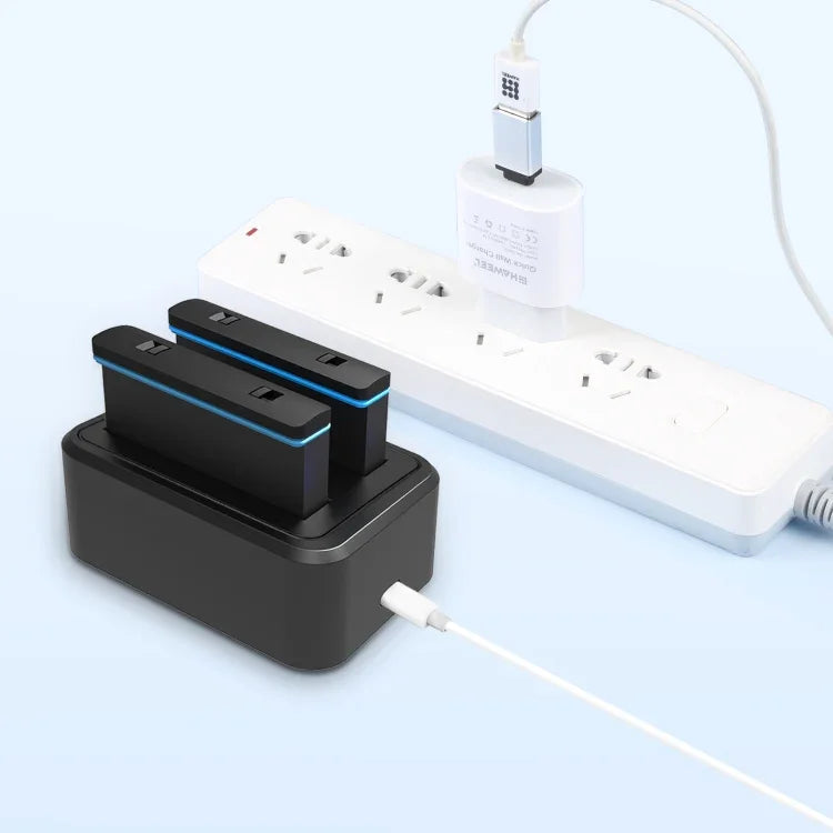 適用於 Insta360 X3 PULUZ USB 雙電池充電器，附指示燈，電池充電器